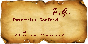 Petrovitz Gotfrid névjegykártya